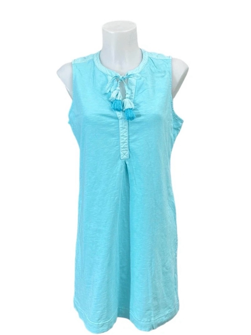 Vineyard Vines Sleeveless Tassel Swim Cover-Up in Aqua